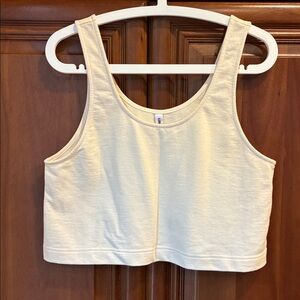 Ilana Kohn Edie Crop Tank Off White Basic 100% Cotton Large